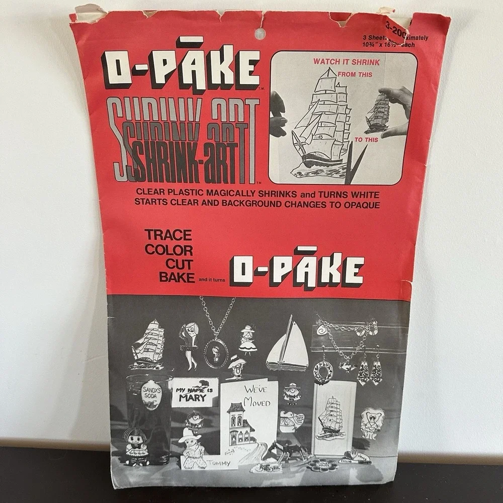 New‎ VTG Shrink Art Shrinky Plastic Crafts Artis Incorporated Original O-Pake
